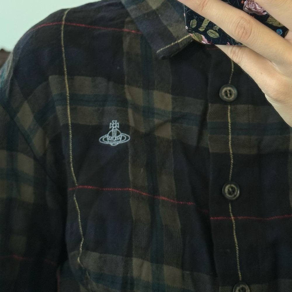 Vivienne Westwood Plaid Long Sleeve Asymmetric ShirtDress - Picture 6 of 8